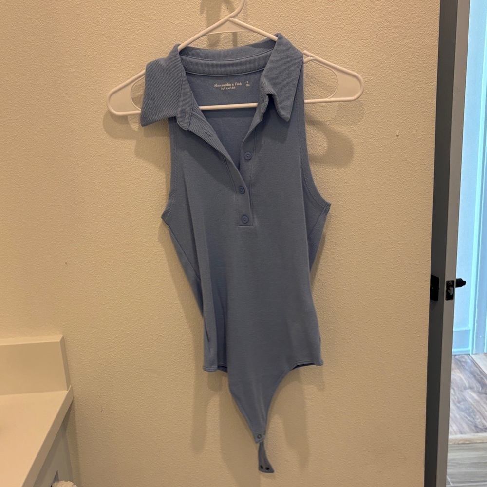 Abercrombie & Fitch Light Blue Collared Bodysuit